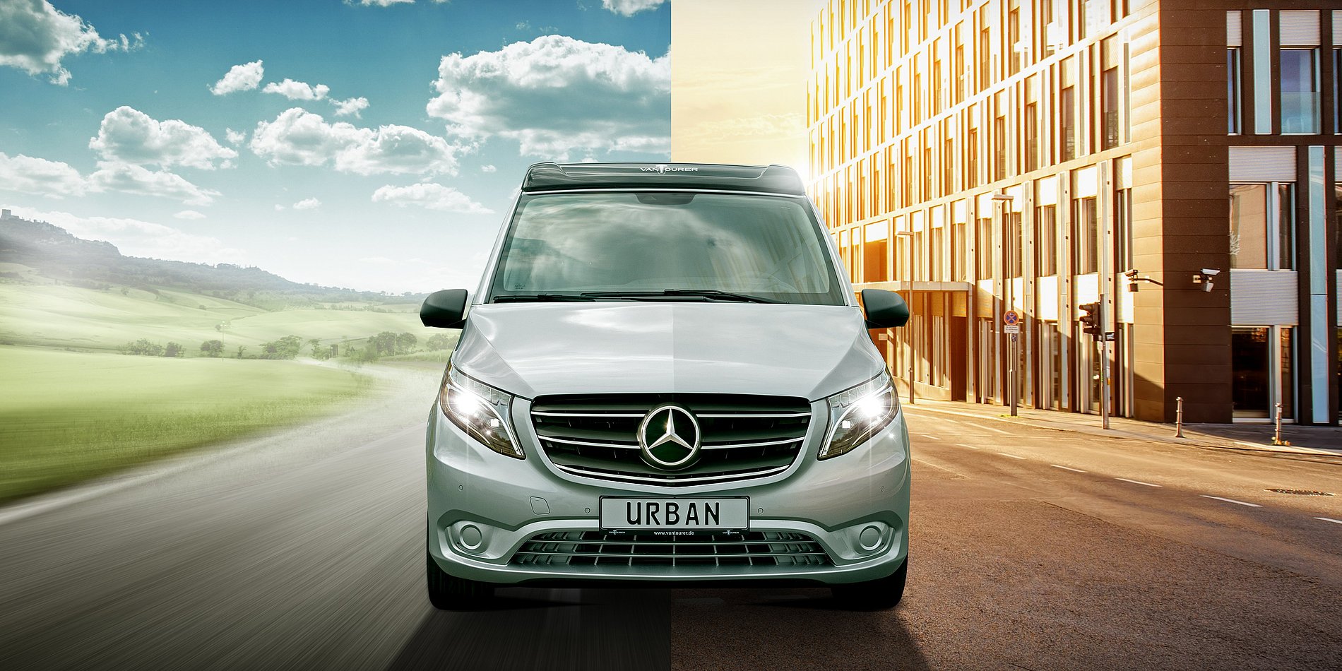 [Translate to Schwedisch:] [Translate to Englisch:] VANTourer Urban auf Mercedes-Benz Basis - der neue Camper Van 2023 