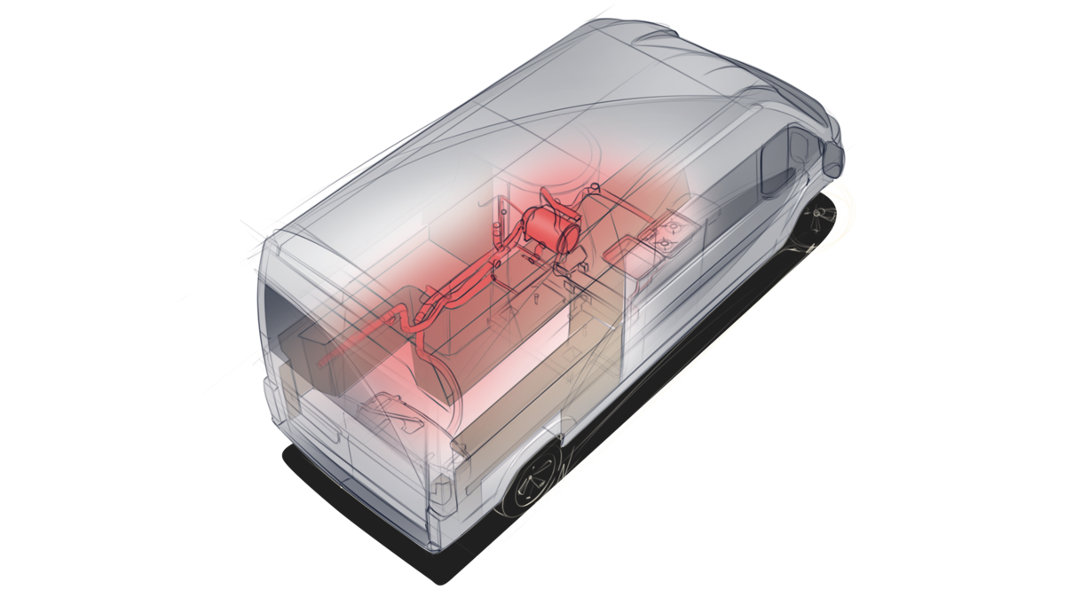 Truma diesel central heating in the VANTourer panel van