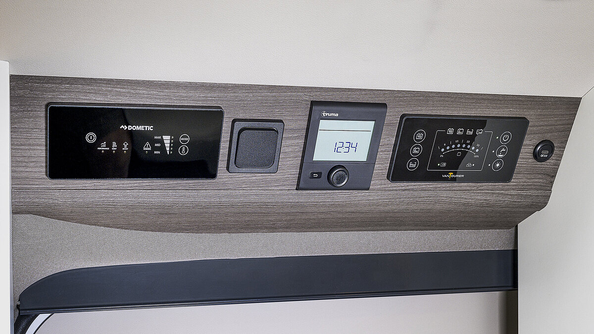 Control panel above the sliding door