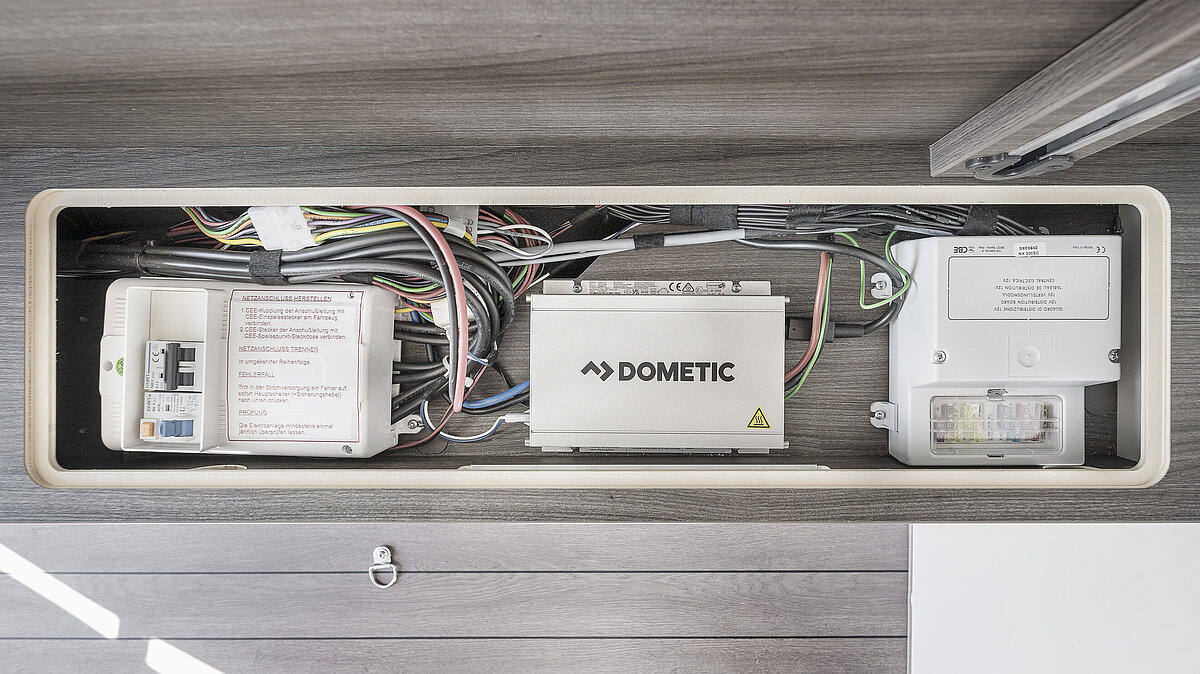 Modern on-board electronics in the rear