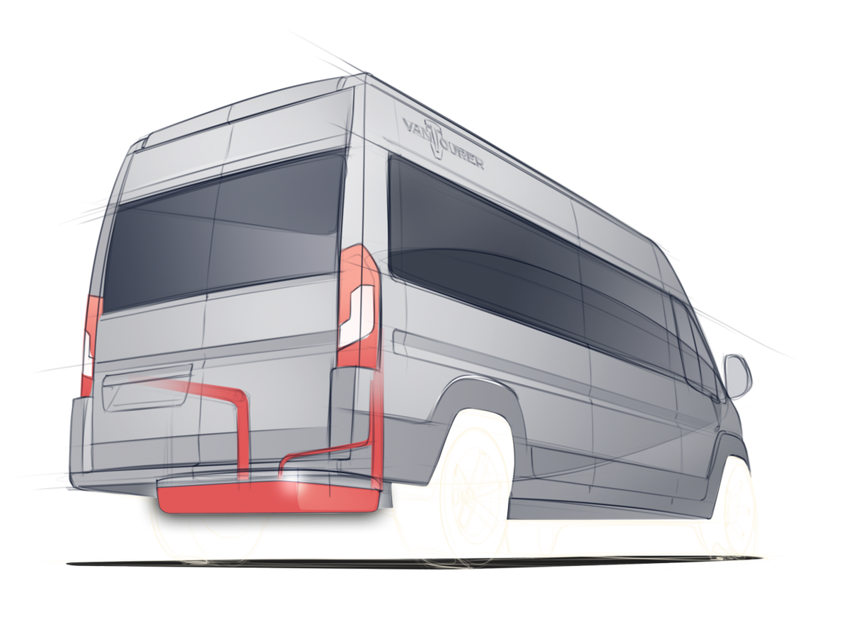 Illustration VANTourer Kastenwagen mit Unterflur-Wassertank