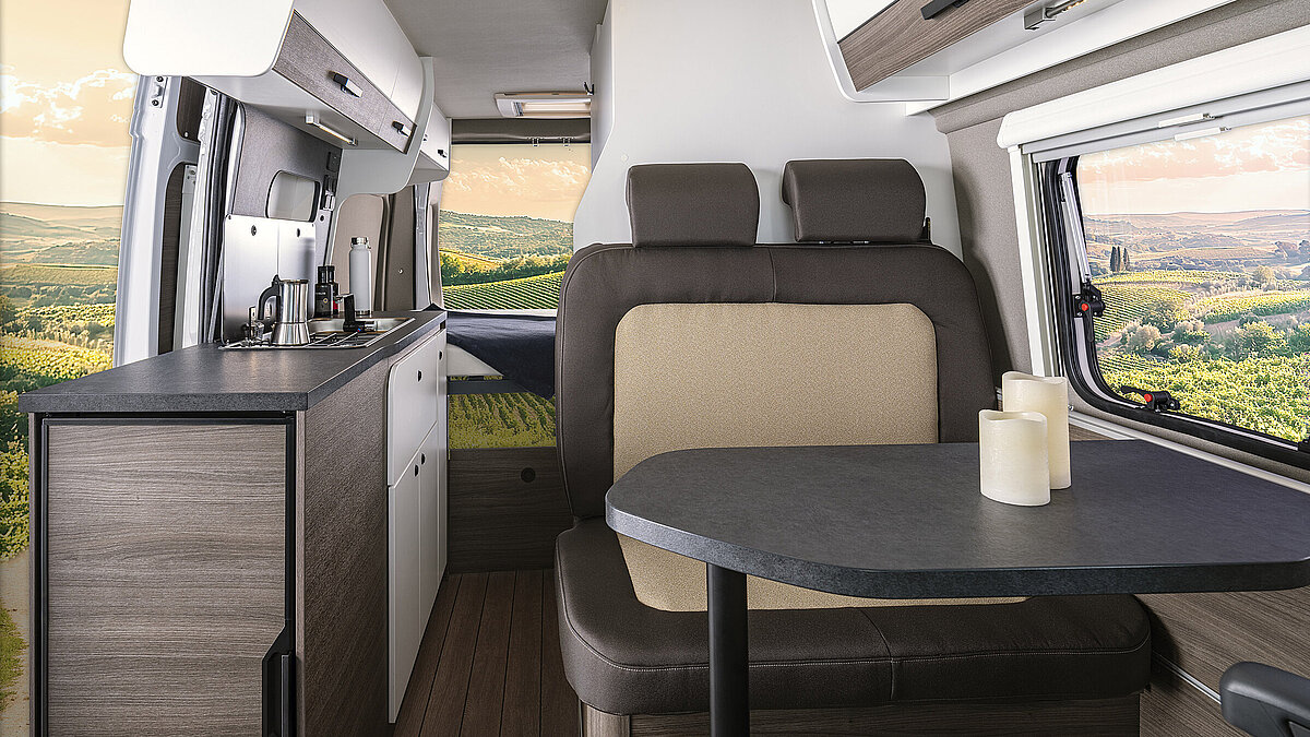 Campervan VANTourer 600 Ds: Blick von vorne nach hinten