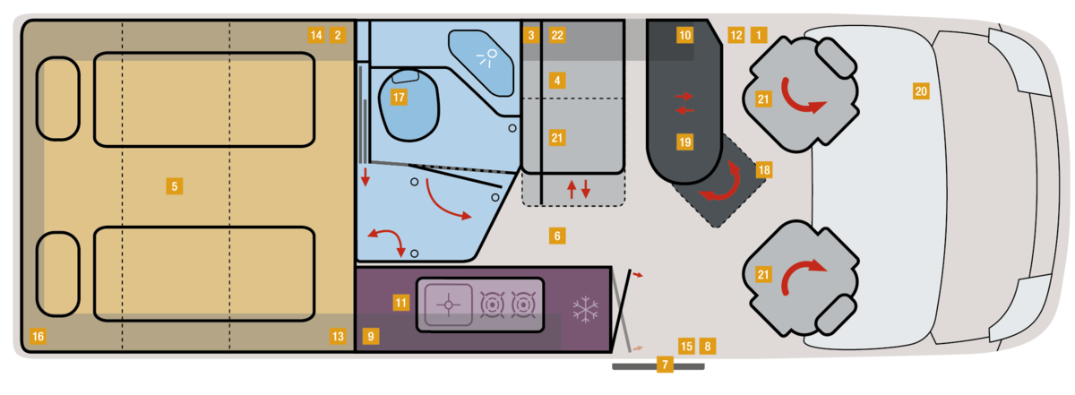Layout of the VANTourer 630 L with details